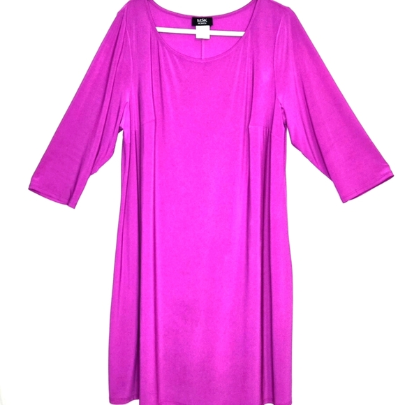 MSK Women Sheath Style Dress. Fuschia 2X - Picture 2 of 11